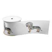 Kurze Dackel aus Schwarz und Tan Daple Niedlich Hu Satinband (Spule)