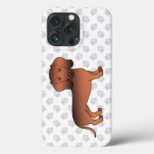 Kurze Dackel mit rotem Sable Cartoon Dog & Paws Case-Mate iPhone Hülle (Rückseite)