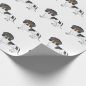 Kurze Dackel, schwarz und Tanröhre, Muster Geschenkpapier (Ecke)