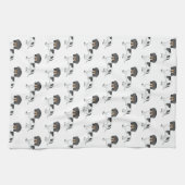 Kurze Dackel, schwarz und Tanröhre, Muster Geschirrtuch (Horizontal)