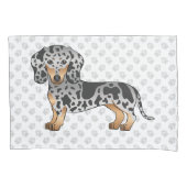 Kurze Dackel und Pfoten Kissenbezug (Vorderseite-Links)