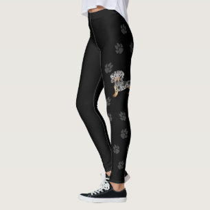 Kurze Dackel und Pfoten Leggings