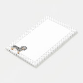 Kurze Dackel und Pfoten Post-it Klebezettel (angewinkelt)