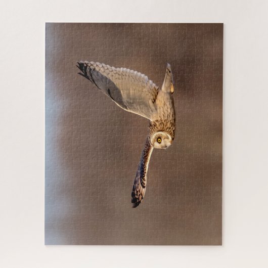 Kurze Eule im Flug Puzzle (Vertikal)