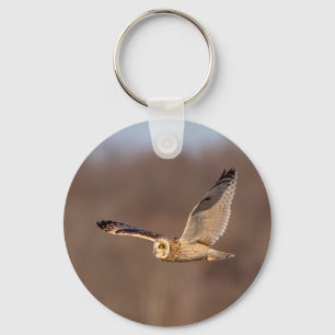Kurze Eule im Flug Schlüsselanhänger
