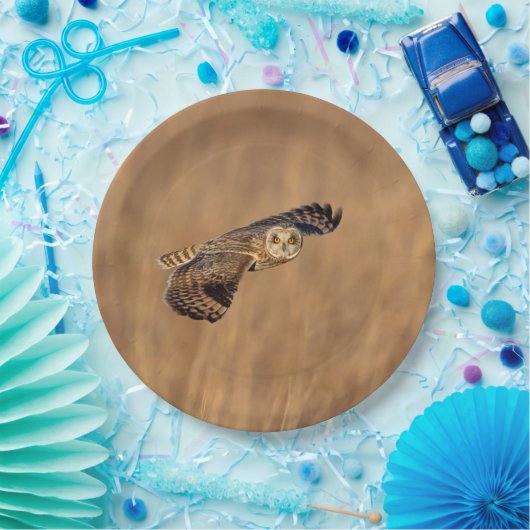 Kurze Eule im Grasland Pappteller (Party)