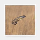 Kurze Eule im Grasland Serviette (Vorderseite)