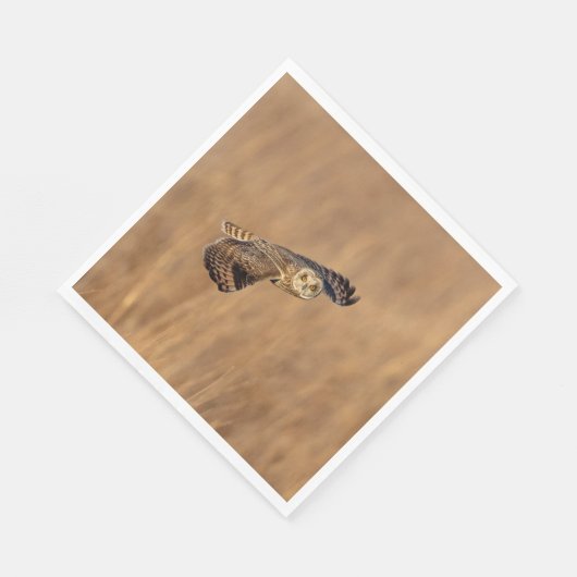 Kurze Eule im Grasland Serviette (Ecke)