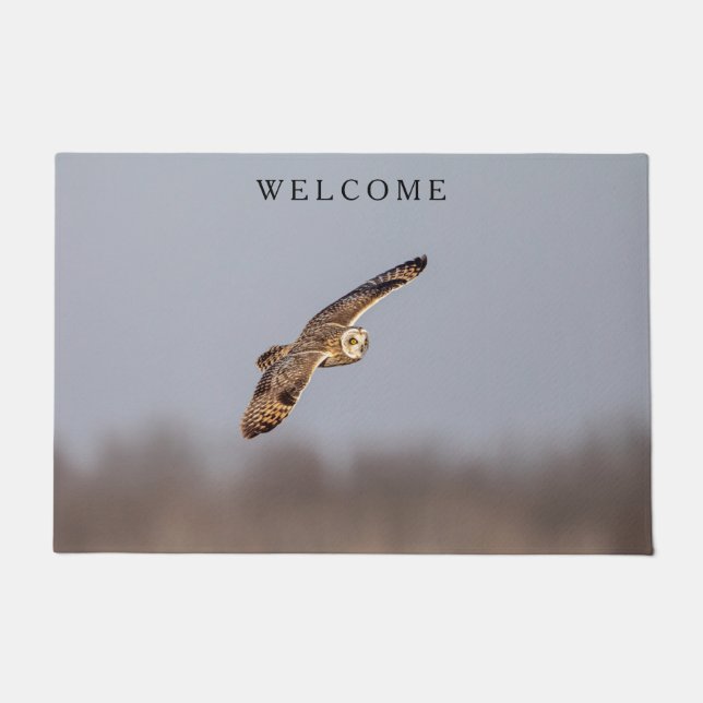 Kurze Eule im Shawangunk-Grasland Fußmatte (Vorderseite)