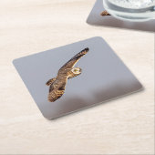 Kurze Eule im Shawangunk-Grasland Rechteckiger Pappuntersetzer (angewinkelt)