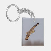 Kurze Eule im Shawangunk-Grasland Schlüsselanhänger (Vorderseite links)