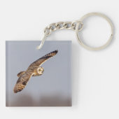 Kurze Eule im Shawangunk-Grasland Schlüsselanhänger (Rückseite)