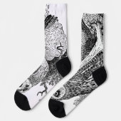 Kurze Eule Socken (Linkes Detail)