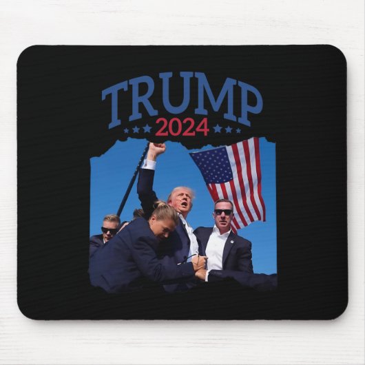 Kurze Faust gepumpt 2024 Beten für Trump nie geben Mousepad (Vorne)