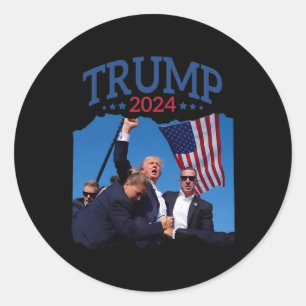 Kurze Faust gepumpt 2024 Beten für Trump nie geben Runder Aufkleber