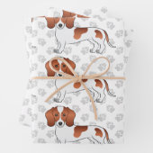 Kurze Hair-Dackel-Muster und Pfoten Geschenkpapier Set (Beispiel)