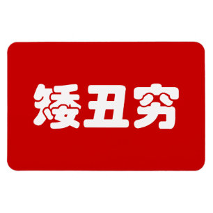 Kurze, hässliche und arme 矮 丑 穷 chinesischen Hanzi Magnet