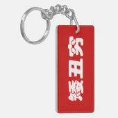 Kurze, hässliche und arme 矮 丑 穷 chinesischen Hanzi Schlüsselanhänger (Vorderseite links)