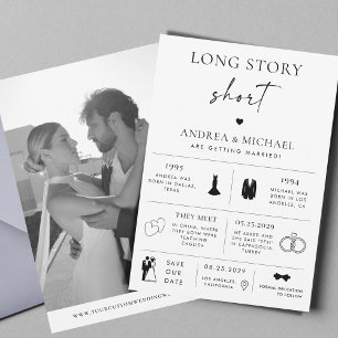 Kurze Infografiken Save the Date Hochzeit mit lang Einladung