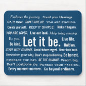 Kurze Inspirierende Zitate Auf Blau Mousepad (Vorne)