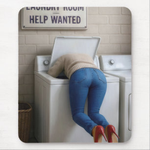 Kurze Kopfhaut in einer Waschmaschine Mousepad