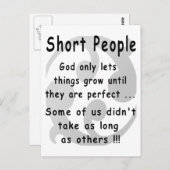 Kurze Leute rächen sich. Postkarte (Vorne/Hinten)