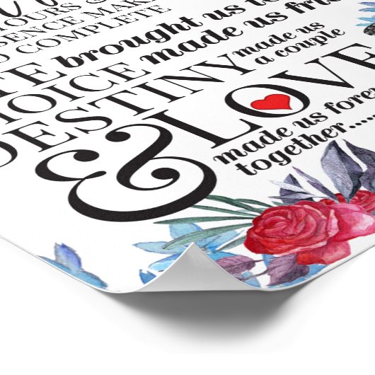 Kurze Liebe für ihn als Freund Poster (Ecke)