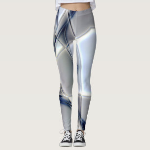 Kurze Linien mit blaufarbigem Ton über Quadraten Leggings