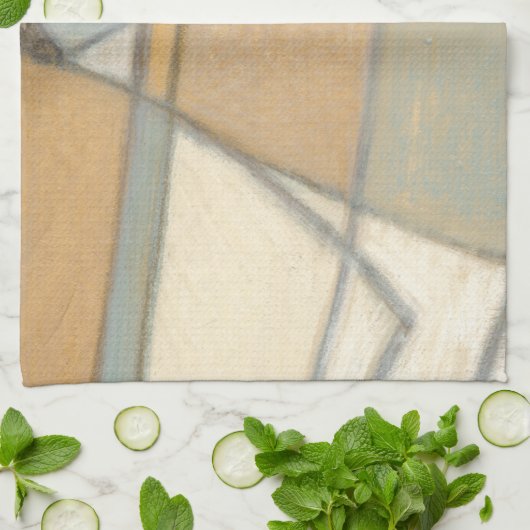 Kurze Linien und verworrene Erdtöne Handtuch (Gefaltet)