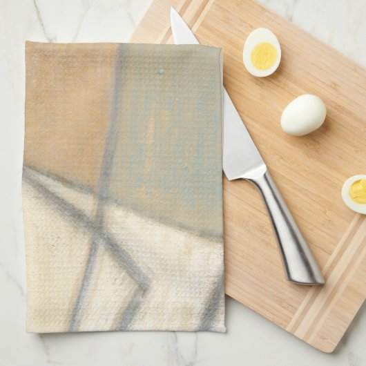 Kurze Linien und verworrene Erdtöne Handtuch (Viertel Falte)