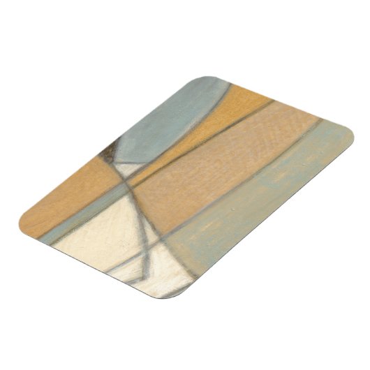 Kurze Linien und verworrene Erdtöne Magnet (Linke Seite)