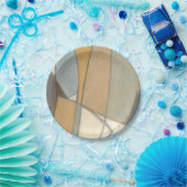 Kurze Linien und verworrene Erdtöne Pappteller (Party)