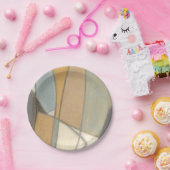 Kurze Linien und verworrene Erdtöne Pappteller (Party)