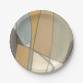 Kurze Linien und verworrene Erdtöne Pappteller (Vorderseite)