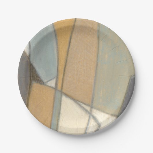 Kurze Linien und verworrene Erdtöne Pappteller (Vorderseite)