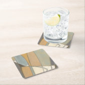 Kurze Linien und verworrene Erdtöne Rechteckiger Pappuntersetzer (Vor Ort)