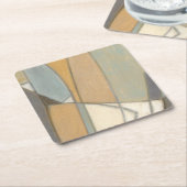Kurze Linien und verworrene Erdtöne Rechteckiger Pappuntersetzer (angewinkelt)