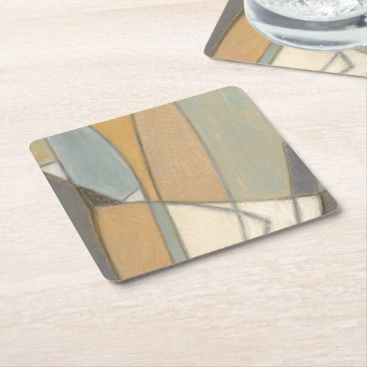 Kurze Linien und verworrene Erdtöne Rechteckiger Pappuntersetzer (angewinkelt)