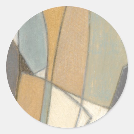 Kurze Linien und verworrene Erdtöne Runder Aufkleber (Vorderseite)