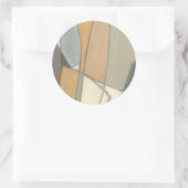 Kurze Linien und verworrene Erdtöne Runder Aufkleber (Tasche)