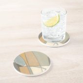 Kurze Linien und verworrene Erdtöne Sandstein Untersetzer (Seite)