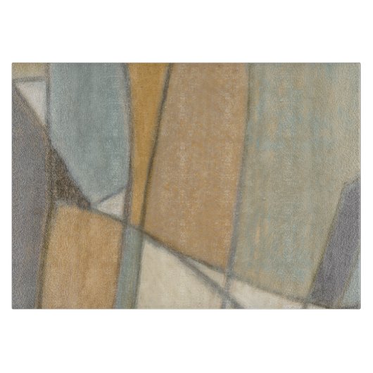 Kurze Linien und verworrene Erdtöne Schneidebrett (Vorderseite)