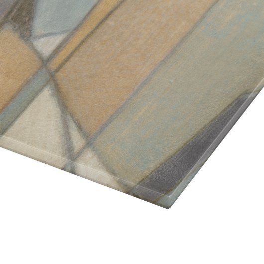 Kurze Linien und verworrene Erdtöne Schneidebrett (Ecke)