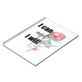 KURZE MOTIVIEREND QUOTE, kann und werde ich Notizblock (Linke Seite)