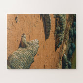 Kurze Nasen-Krokodile Sonnenbaden in der Nähe von  Puzzle (Horizontal)