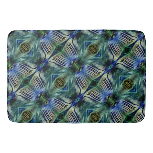 Kurze Querstreifen in grün und blau Badematte (Vorderseite)