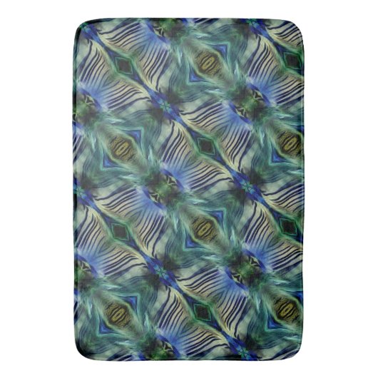 Kurze Querstreifen in grün und blau Badematte (Vorderseite Vertikal)