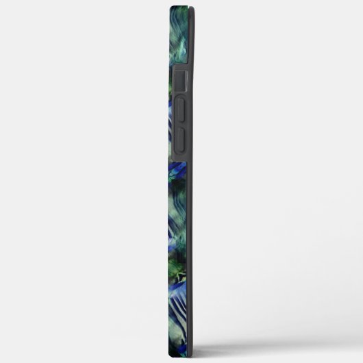 Kurze Querstreifen in grün und blau Case-Mate iPhone Hülle (Rückseite / Links)