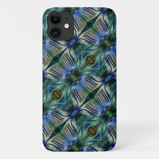 Kurze Querstreifen in grün und blau Case-Mate iPhone Hülle (Rückseite)