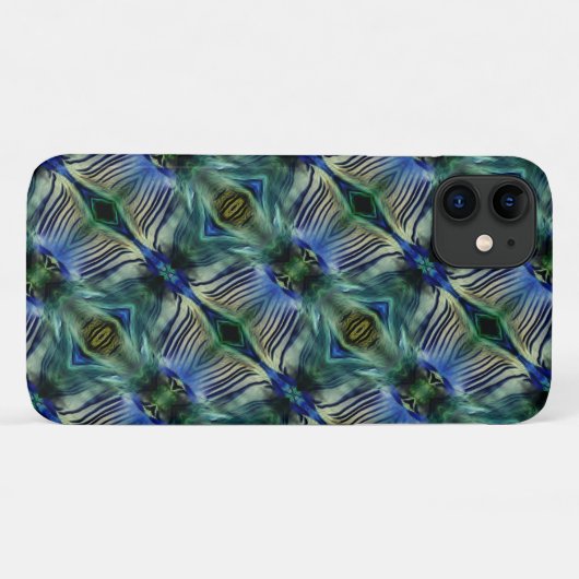 Kurze Querstreifen in grün und blau Case-Mate iPhone Hülle (Rückseite (Horizontal))